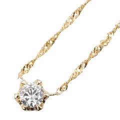 K18YG イエローゴールド ダイヤ0.20ct プチネックレス レディース 【中古】