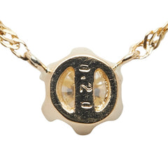 K18YG イエローゴールド ダイヤ0.20ct プチネックレス レディース 【中古】