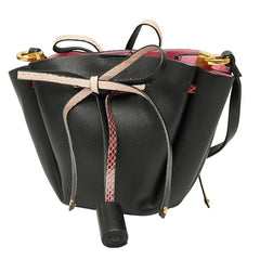 ヴァレンティノ スタッズ 斜め掛け ショルダーバッグ ブラック ピンク レザー レディース VALENTINO 【中古】