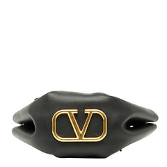 ヴァレンティノ スタッズ 斜め掛け ショルダーバッグ ブラック ピンク レザー レディース VALENTINO 【中古】