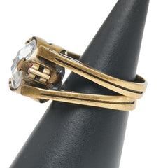 ディオール リング 指輪 #M ゴールド レッド メッキ ラインストーン レディース Dior 【中古】