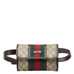 グッチ シェリーライン GGスプリーム ボディバッグ ウエストバッグ 152597 ベージュ マルチカラー PVC レザー レディース GUCCI 中古