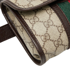 グッチ シェリーライン GGスプリーム ボディバッグ ウエストバッグ 152597 ベージュ マルチカラー PVC レザー レディース GUCCI 中古