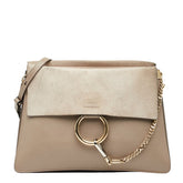 クロエ フェイ ミディアム ショルダーバッグ ベージュ レザー スウェード レディース Chloe 【中古】