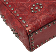 ディオール カナージュ レディディオール ミニ スタッズ ハンドバッグ チェーン ショルダーバッグ 2WAY レッド レザー レディース Dior 【中古】