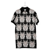 バーバリー ラビット ウサギ モチーフ ポロシャツドレス ワンピース サイズ:S ブラック マルチカラー ウール ビスコース レディース BURBERRY 【中古】