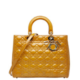 クリスチャンディオール レディディオール カナージュ ハンドバッグ ショルダーバッグ 2WAY イエロー パテントレザー レディース Christian Dior 【中古】