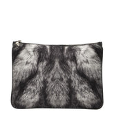 アレキサンダーマックイーン ファープリント クラッチバッグ ポーチ ブラック ホワイト レザー レディース Alexander McQueen 【中古】