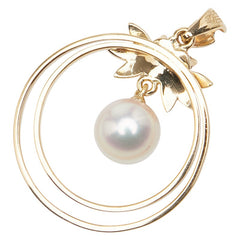 タサキ K18YG イエローゴールド アコヤパール7.5mm ダイヤ0.07ct ペンダントトップ レディース TASAKI 【中古】
