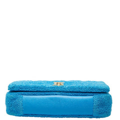 バーバリー TBロゴ ローラ チェーン ショルダーバッグ ブルー パイル レディース BURBERRY 【中古】