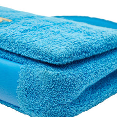 バーバリー TBロゴ ローラ チェーン ショルダーバッグ ブルー パイル レディース BURBERRY 【中古】