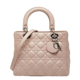 ディオール カナージュ レディディオール ハンドバッグ ショルダーバッグ 2WAY ピンク ラムスキン レディース Dior 【中古】