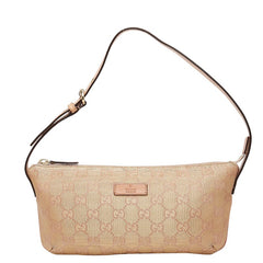 グッチ GGキャンバス ハンドバッグ ワンショルダーバッグ 190393 ベージュ キャンバス レザー レディース GUCCI 【中古】