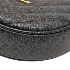 サンローラン YSLロゴ ヴィニル チェーン ショルダーバッグ ブラック レザー レディース SAINT LAURENT 【中古】