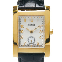 フェンディ クラシコ 腕時計 7000G クオーツ ベージュ文字盤 ステンレススチール レザー レディース FENDI 【中古】