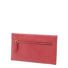 プラダ エンベロープ 長財布 ピンク レザー レディース PRADA 【中古】