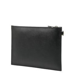 ヴェルサーチェ メデューサ クラッチバッグ ブラック PVC レザー レディース VERSACE 【中古】