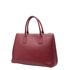 プラダ 三角ロゴプレート ハンドバッグ ショルダーバッグ 2WAY ワインレッド ボルドー サフィアーノレザー レディース PRADA 【中古】