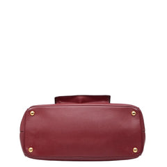 プラダ 三角ロゴプレート ハンドバッグ ショルダーバッグ 2WAY ワインレッド ボルドー サフィアーノレザー レディース PRADA 【中古】