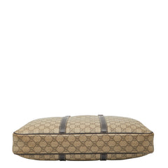 グッチ GGスプリーム ビジネスバッグ 201480 ベージュ ブラウン PVC レザー メンズ GUCCI 【中古】