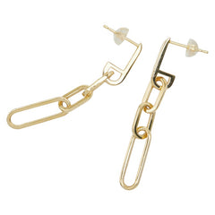 K18YG イエローゴールド チェーン モチーフ スタッド ピアス レディース 【中古】