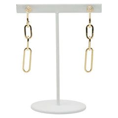 K18YG イエローゴールド チェーン モチーフ スタッド ピアス レディース 【中古】