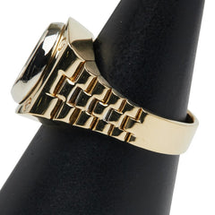 K18YG イエローゴールド K18WG ホワイトゴールド 虎 タイガー 時計 モチーフ リング 指輪 メンズ 21号 【中古】