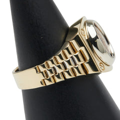 K18YG イエローゴールド K18WG ホワイトゴールド 虎 タイガー 時計 モチーフ リング 指輪 メンズ 21号 【中古】