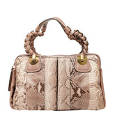 クロエ パイソン ハンドバッグ ベージュ レザー レディース Chloe 【中古】