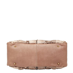 クロエ パイソン ハンドバッグ ベージュ レザー レディース Chloe 【中古】