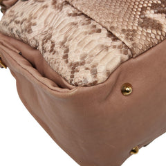 クロエ パイソン ハンドバッグ ベージュ レザー レディース Chloe 【中古】