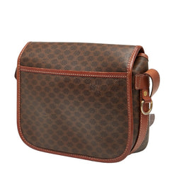 セリーヌ マカダム ショルダーバッグ ブラウン PVC レザー レディース CELINE 【中古】