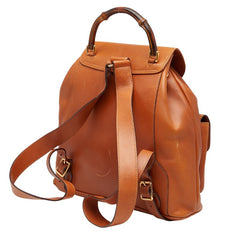 グッチ バンブー リュック バックパック 003 2058 0016 ブラウン レザー レディース GUCCI 【中古】