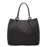 グッチ GGキャンバス トートバッグ ハンドバッグ 1019220 ブラック キャンバス レザー レディース GUCCI 【中古】