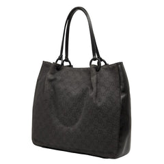 グッチ GGキャンバス トートバッグ ハンドバッグ 1019220 ブラック キャンバス レザー レディース GUCCI 【中古】