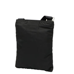 プラダ 三角ロゴプレート ショルダーバッグ ブラック ナイロン レザー レディース PRADA 【中古】