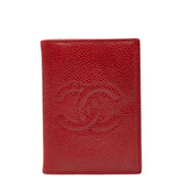 シャネル ココマーク カードケース 名刺入れ レッド キャビアスキン レディース CHANEL 【中古】