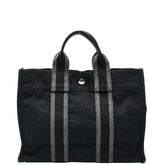 エルメス フールトゥ トートPM トートバッグ ハンドバッグ ブラック グレー キャンバス レディース HERMES 【中古】