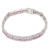 K14WG ホワイトゴールド ルビー6.70ct ダイヤ1.00ct ブレスレット レディース 【中古】