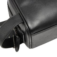 コーチ ロゴ セカンドバッグ ポーチ ブラック レザー レディース COACH 【中古】