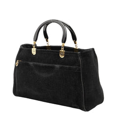 フェイラー ロゴ トートバッグ ブラック コーデュロイ レディース FEILER 【中古】