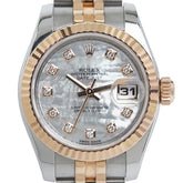 ロレックス デイトジャスト 10Pダイヤ ホワイトシェル文字盤 腕時計 179171NG 自動巻き ステンレススチール K18PG ピンクゴールド レディース ROLEX 【中古】