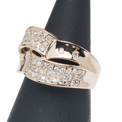 K18PG ピンクゴールド ダイヤ0.80ct パヴェ リング 指輪 レディース 13号 【中古】