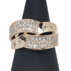 K18PG ピンクゴールド ダイヤ0.80ct パヴェ リング 指輪 レディース 13号 【中古】