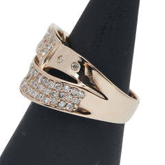 K18PG ピンクゴールド ダイヤ0.80ct パヴェ リング 指輪 レディース 13号 【中古】