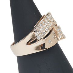 K18PG ピンクゴールド ダイヤ0.80ct パヴェ リング 指輪 レディース 13号 【中古】