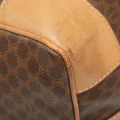 セリーヌ マカダム ボストンバッグ トラベルバッグ ブラウン ベージュ PVC レザー レディース CELINE 【中古】