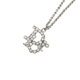 ディオール ロゴ ラインストーン ネックレス シルバー メタル レディース Dior 【中古】