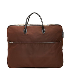 バーバリー ノバチェック ハンドバッグ ベージュ ブラウン ナイロン レザー レディース BURBERRY 【中古】