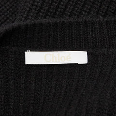 クロエ 14AW オーバーサイズVネックニット サイズ:XS ブラック カシミヤ レディース Chloe 【中古】